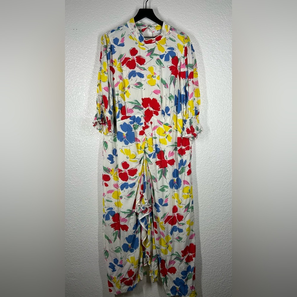 Rixo X Target Floral Mock Neck Cascade Ruffle Dress Maxi 20/22W EUC - Picture 4 of 10
